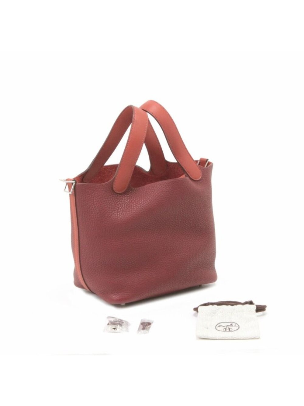 Hermes Picotin Lock 18 Padlock & Key Included Red Handbag